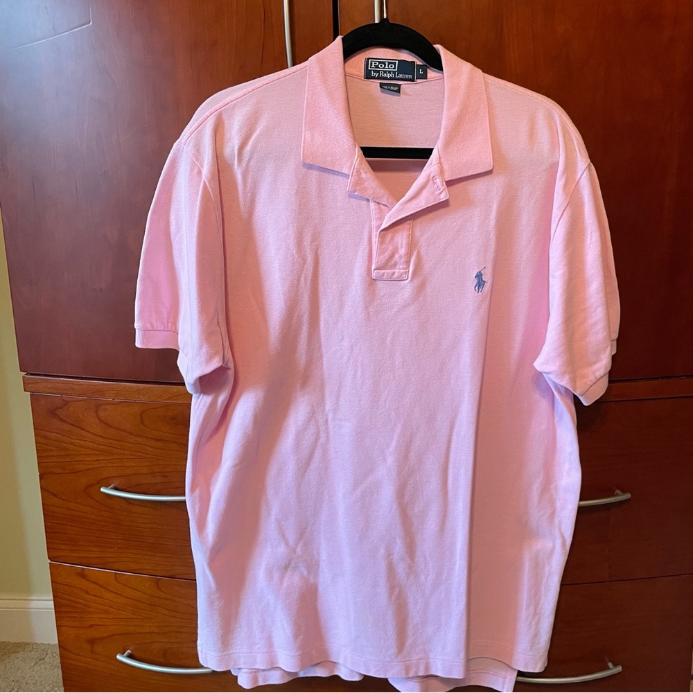 Polo Ralph Lauren Men’s Classic Fit Polo Shirt Pink Short Sleeve Size L